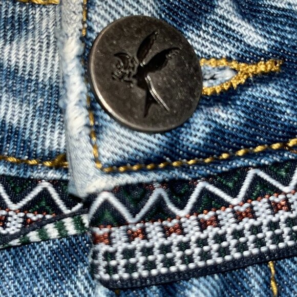 ONETEASPOON ONE TEASPOON TRUCKERS Western Concho Embellished Blue Jeans 24/26 - Picture 14 of 16